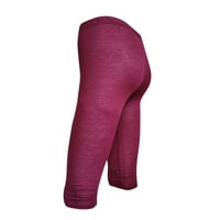 Ganfancp gamaše za žene modne joge hlače obrezane hlače Fitness tekući čvrsti boju Sportski joga Capris