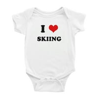 Skijanje srca Ljubav sportovi Fans Funny Baby Bodysuits