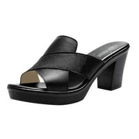 Ženske sandale Ribarska usta modna klina Srednje potpetice Flip-Flop ljetne pete Papuče crne veličine