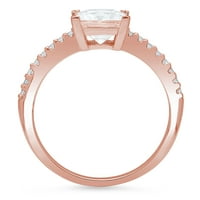 1. CT Princess Cut originalni kultivirani dijamant VS1-VS I-J 18K Rose Gold Obećaj vjenčanja Izjava