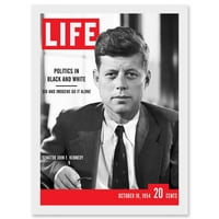 John Kennedy predsjednik SAD Life Magazine pokriva umjetnička djela uokvirenog zidnog umjetničkog tiska