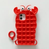 Toyella Silikonski Crayfish telefon za telefon za iPhone Black XR6.1