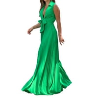 Ženski struk visokog osježanskog zelenog dubokog V izrez svijetlo Francuski dugi veliki ljuljački haljina