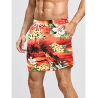 Muški Quick Suwi za kupanje Cvjetni print Povratnici na plaži Kratke hlače Dukserice sa džepovima Bazen