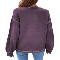 LUMENTO DAMIES pulover dugih rukava tunika bluza posada vrata pletene vrhove pletiva gornja boja blok