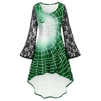 Funicet Ženska gotička haljina za povratnicu Gothic Retro tamno midi haljina Green 2xl