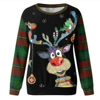 Božićne dukseve za žene uk, dame božićna skakač prodaja pumelty Funny grafički xmas košulje ELF duge