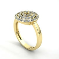 Prirodno 0,75ct okruglo Diamond Dame Bridal Halo Godišnjica Angažova za angažman, čvrst 14k ruža, bijela