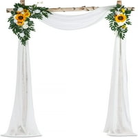 Artifični vjenčani luk cvijeća - Arch suncokret cvjetni swag s bijelim lukom za čišćenje tkanine, cvjetni