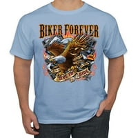 Divlji Bobby, Biker Forever American Eagle uživo vožnje automobilima i kamionima Muška grafička majica,