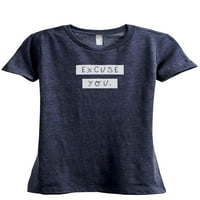 Izvinite, ženska modna opuštena majica Tee Heather Navy X-Veliki