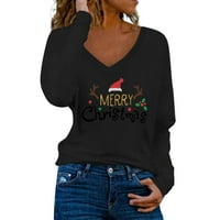 Žene casual tops Božićne majice za labave fit vrhove Ležerne prilike Casual Bluze Zimske košulje Tunic
