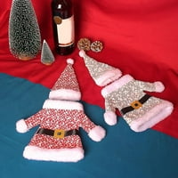 Božićna boca za vino poklopac Santa odjeća za odjeću i ukrase za šešir za božićne ukrase Dekor trpezarijski stol