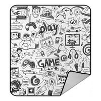 Crtane kompjuterske igre Doodles bacaju pokrivač pokrivane prekrivače plus