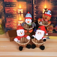 Sretan božićni bombonski košaricu Dekoracija Santa Snowman Storage Basket Desktop Candy Bo Snack Stor