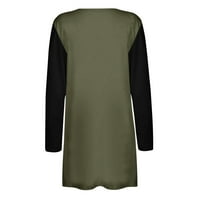 KPOPLK Trendy s dugim rukavima za žene za žene jesen predimenzionirani otvoreni kaput sa džepovima Green,