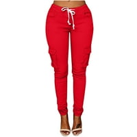 Gacuw Teretne hlače Ženske vrećice Y2K noge Plus size Scrounch Longle hlače Kantalne hlače za salonske pantalone Ležerne prilike besprijekorne joge hlače sa džepovima sa džepovima