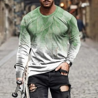 Muške majice okruglih vrata opušteno fit 3D snop digitalni tisak dugih rukava pulover majica casual