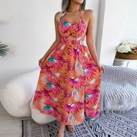 Ženska ležerna ljetna majica haljina bez rukava tunika bez rukava cvjetna tiskana elegantna haljina modna ljetna haljina