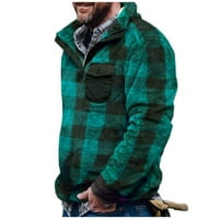 DTIDTPE Blazer jakne za muškarce, plairani turtleneck plišani džemper dugme pulover plišani džemper