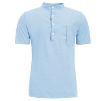 Rovga MENS Havajska majica Ljeto pamučno dugme Skraćene rukave Modna velika bluza Najbolja casual košulja