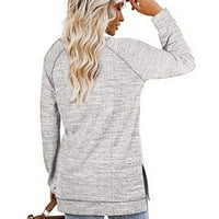 Ženski vrhovi bluza Žene Ležerne prilike s dugim rukavima Košulje od vrata za vrat Grey XL