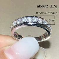 Keusn Jedan linijski dijamantni prsten Kreativni modni muškarci i ženski prstenovi pokloni prstenovi w