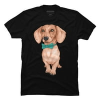 Jazavčar, Wiener pas muški crni grafički tee - Dizajn ljudi L