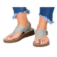 Dame platforme Sandal gležnja na kaznenim cipelama na plaži sandale za žene retro žene ljeto siva 5