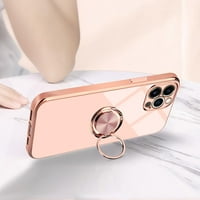 Za iPhone PRO prsten držač stupnjeva rotacija Chickstand Girly Case Shiny Glitter Plativ Rose Gold Edge