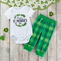 2DXuixsh Toddler Fall odjeća Dječak St. Patricks Dan Baby Boys Girls Crtani kratki rukav rumper Tors