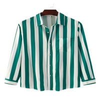 Glonme revel majice za muškarce Redovna fit zabavna bluza Casual dugih rukava tunika majica jezera plava