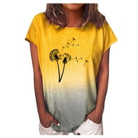 Ženska ljetna majica Casual Okrugli vrat Modni duginski gradijentni ispis Bluza kratkih rukava 2xl