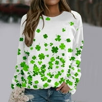 Edvintorg Fals Fashion Women Odjeća za odjeću St. Patrickov dan tiskani pulover vrhovi labavi casual
