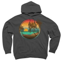 Priroda Sunset Palm Trees Navy Plavi grafički pulover Hoodie - Dizajn od strane ljudi 2xl