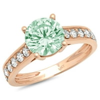 2.18ct okrugli rez zeleni simulirani dijamant 14K 14K ruža Gold Goldivers Annugment prsten veličine