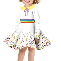 Rainbow tacte Dugih rukava haljina labave tinejdžerske djevojke Veličina 11-godina casual svakodnevne