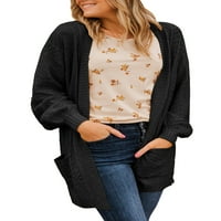 Žene otvorenog prednjeg komada pletena džemper kardigan dugih rukava Ležerne prilična ugodna odjeća