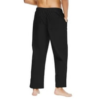 Muške hlače za čišćenje ljudi Čvrsti povremeni elastični pojas Pocket pamučne posteljine panel hlače