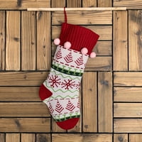 Gwong crtani veliki kapacitet Snowflake uzorak božićne čarape sa kugličnim privjeskom