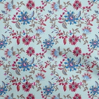 Onuone poliesterska spundata svijetloplava tkanina cvjetna šivaća tkanina od dvorišta tiskana DIY odjeća