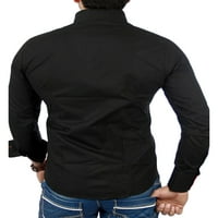Bomotoo muškarci Jednokrevetne košulje u boji Blok Casual Bluza Work Slim Fit Back Zakrivljeni hem vrhovi