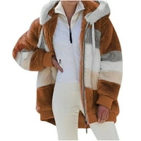 CLLIOS WOOPS PLUS size zimski topli labavi plišani jaknu sa kapuljačom sa kapuljačom