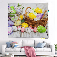 Spring Bunny Uskršnji zid Viseći tapiserija za djecu spavaća soba dnevni boravak, 80x šareni zeko zidni