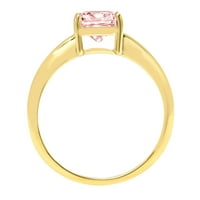 1.0ct jastuk za rezanje ružičaste simulirane dijamant 14k žuti zlatni godišnjički angažovani prsten