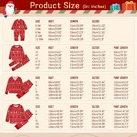 Božićni podudaranje Obiteljske pidžame postavlja crvene snježne pahulje tiskane vrhove i hlače za spavanje