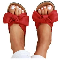 Pupker cipele s papučem debele žene kravata sandale ravne potpetice donje plaže Bow modne ženske sandale