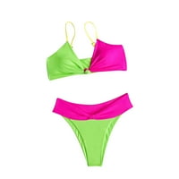 Bikini setovi za žene Bikini Colorblock Hawaiian Thong Beach Beach Beach Washion Coumsuits Plus size