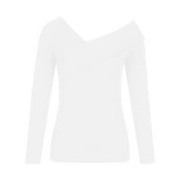 Voncos ženske bluze i vrhovi dugih rukava - casual moda V izrez sa džepovima Jedrine i zimske bluze