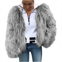 Munlar rovov kaputi za žene, dame casual moda čvrsta boja Fau plišana topla jakna